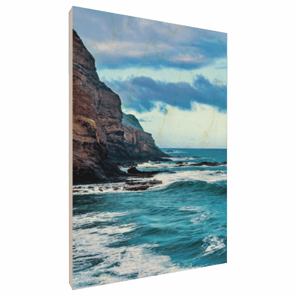 La Gomera, Bucht von Alojera - Fotodruck auf Holz 10x15cm