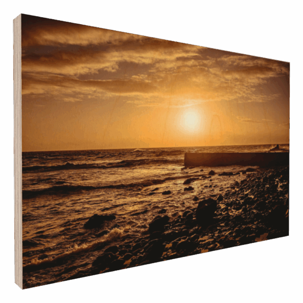 La Gomera, Playa De Alojera - Fotodruck auf Holz 15x10cm