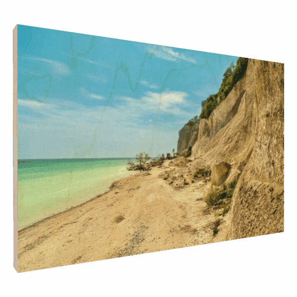 Møns Klint - Fotodruck auf Holz 15x10cm