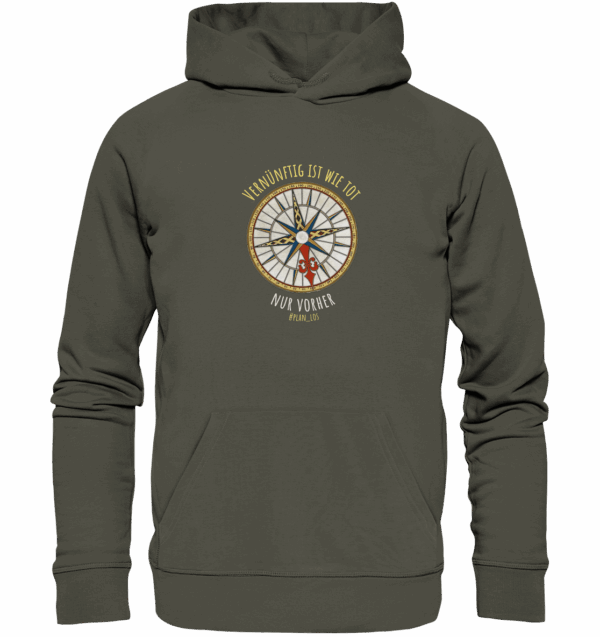 Vernünftig ist wie tot, nur vorher. - Organic Hoodie – Bild 7